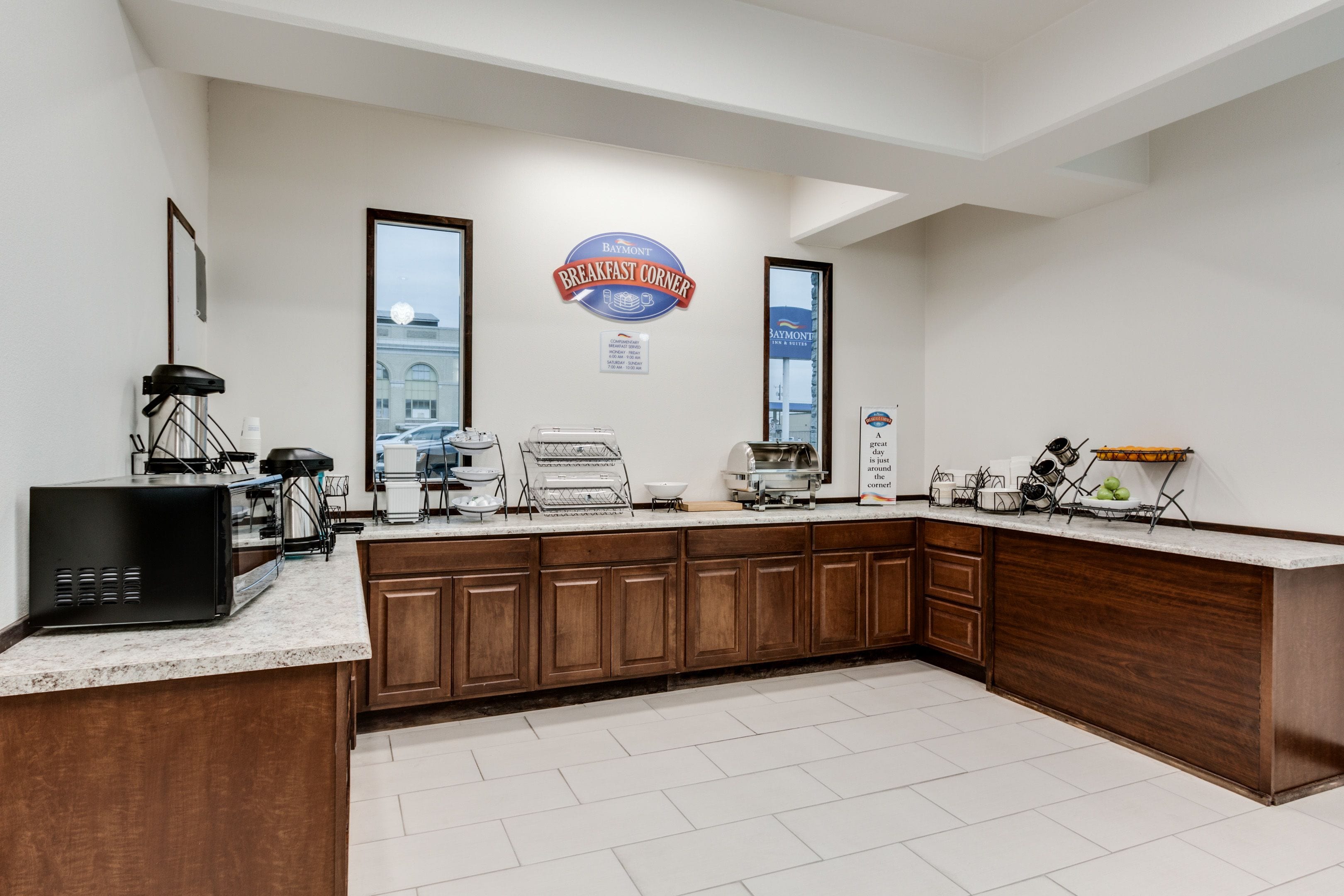 Free daily buffet breakfast