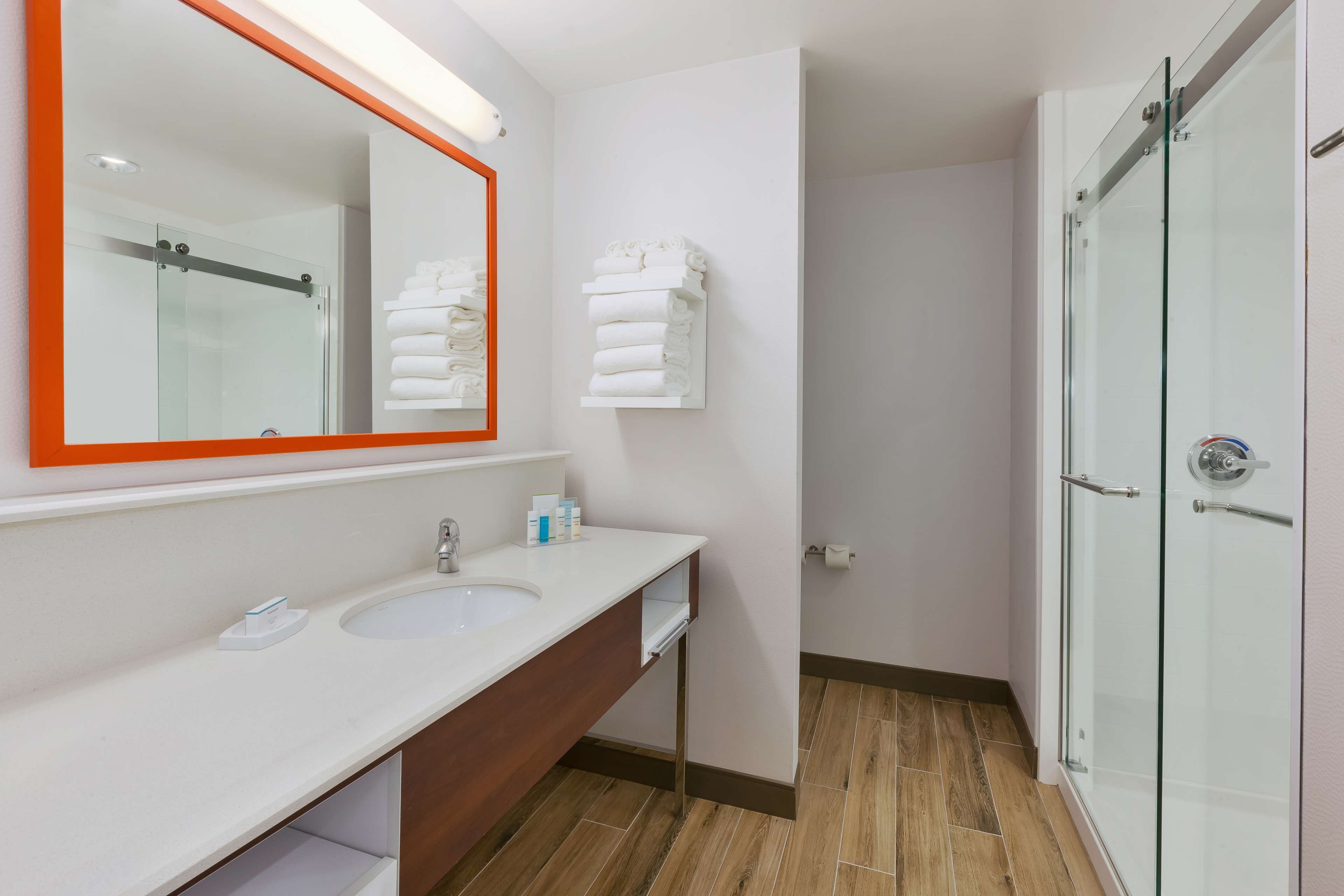 free toiletries, hair dryer, towels