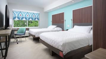 In-room safe, desk, laptop workspace, blackout curtains