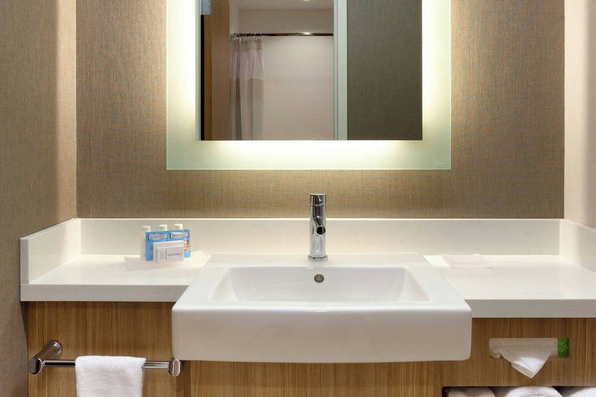 free toiletries, hair dryer, towels, soap