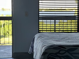 Premium bedding, desk, laptop workspace, free WiFi