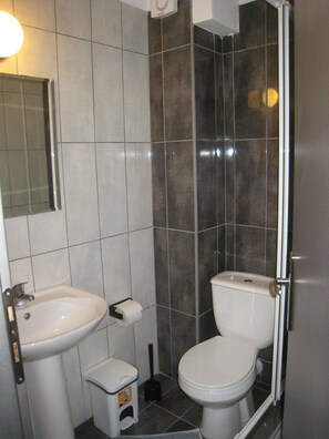 Quadruple Room, Pool View | Bathroom | Shower, free toiletries, towels - Philoxenia Evgenia (Volvi)