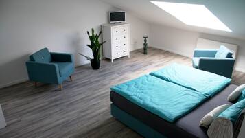 Comfort-Apartment, 2 Schlafzimmer, Nichtraucher, Küche | Babybetten, Zustellbetten, kostenloses WLAN, Bettwäsche