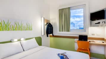 Desk, free WiFi, bed sheets