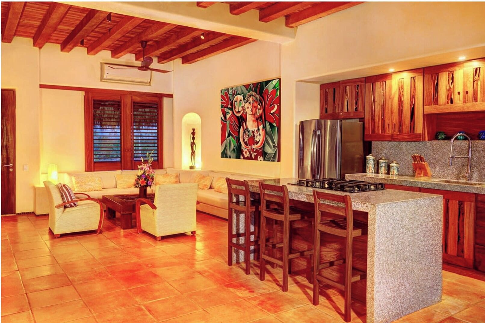 Superior Villa | Living area | 40-inch flat-screen TV with cable channels, TV