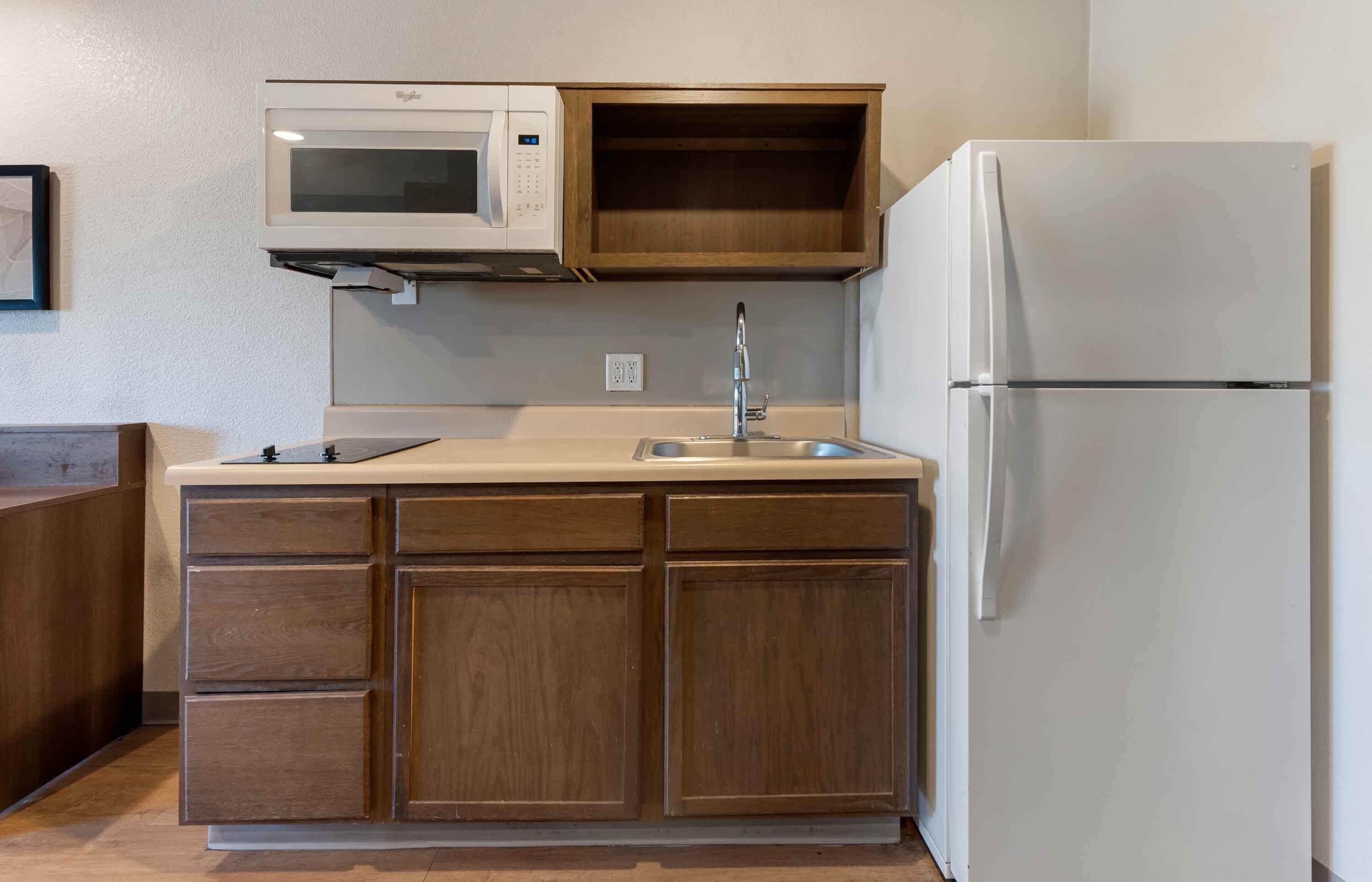 Deluxe Studio, 1 Queen Bed with Sofa bed, Non Smoking, Refrigerator & Microwave | Private kitchen | Full-size fridge, microwave, stovetop, freezer