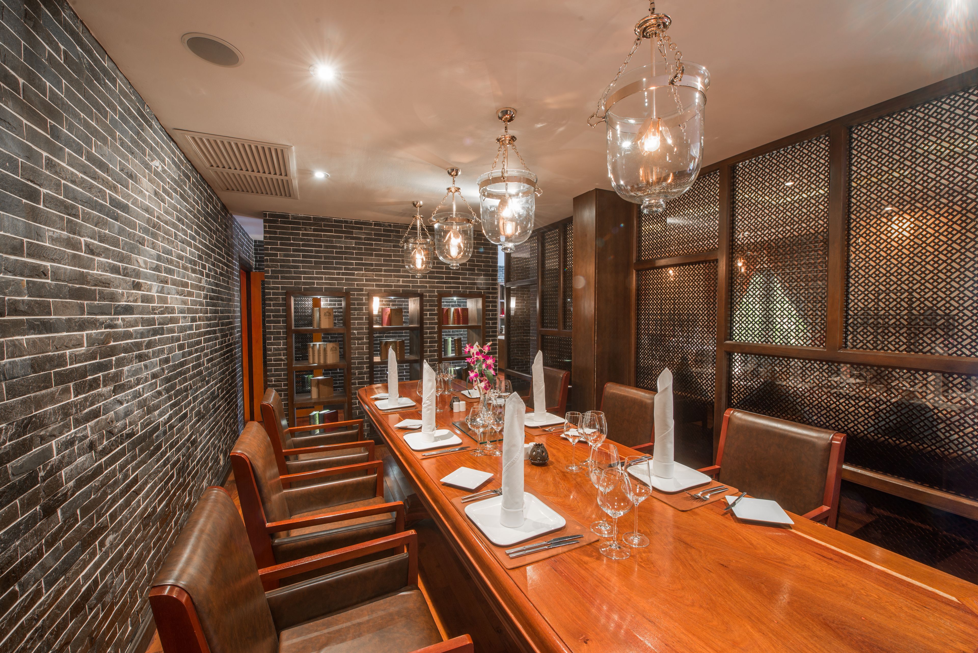 lunch served, garden views