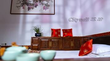 Premium bedding, individually decorated, individually furnished, desk