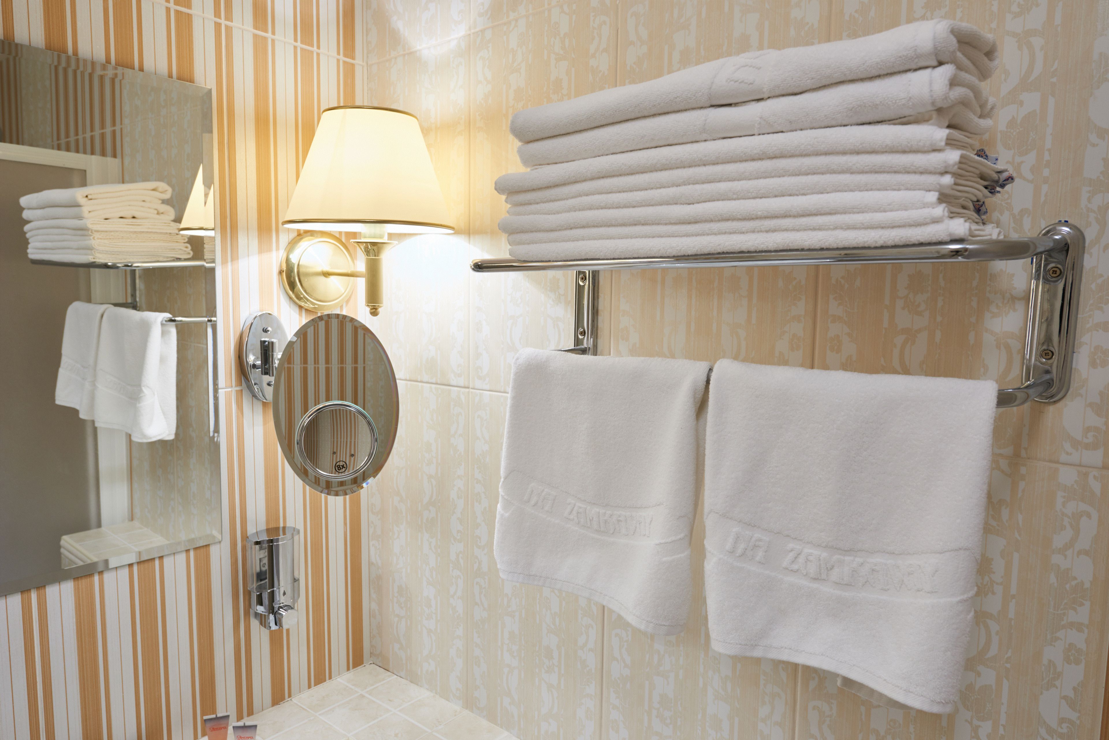 free toiletries, hair dryer, towels