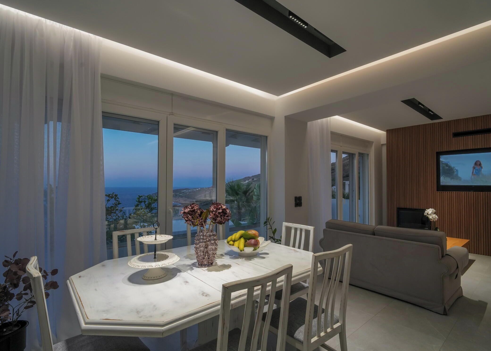 Villa, 3 Bedrooms, Sea View | Living area | 40-inch flat-screen TV with satellite channels, TV, DVD player