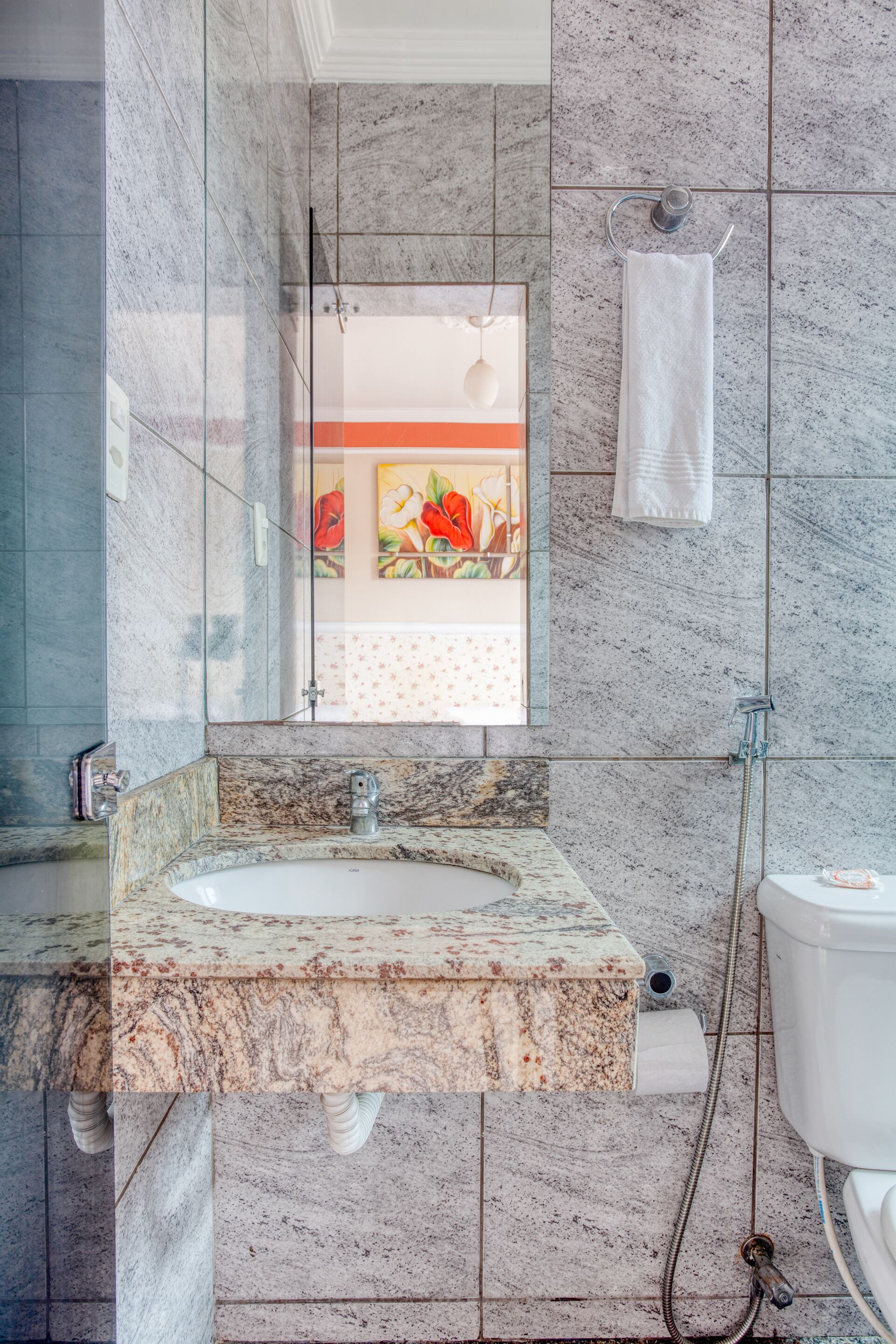 double room | bathroom | shower, towels, toilet paper