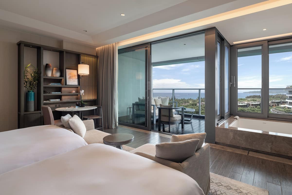 1 bilik tidur, peralatan tempat tidur premium, bar mini