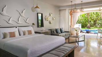 Club Suite, 1 Bedroom, Pool View (South Seas Swim-up) | Egyptian cotton sheets, premium bedding, pillow-top beds, minibar
