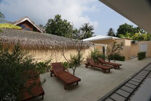 Deluxe Double Room, 1 Bedroom, Garden View, Ground Floor | View from room - Scuba Inn (Omadhoo)