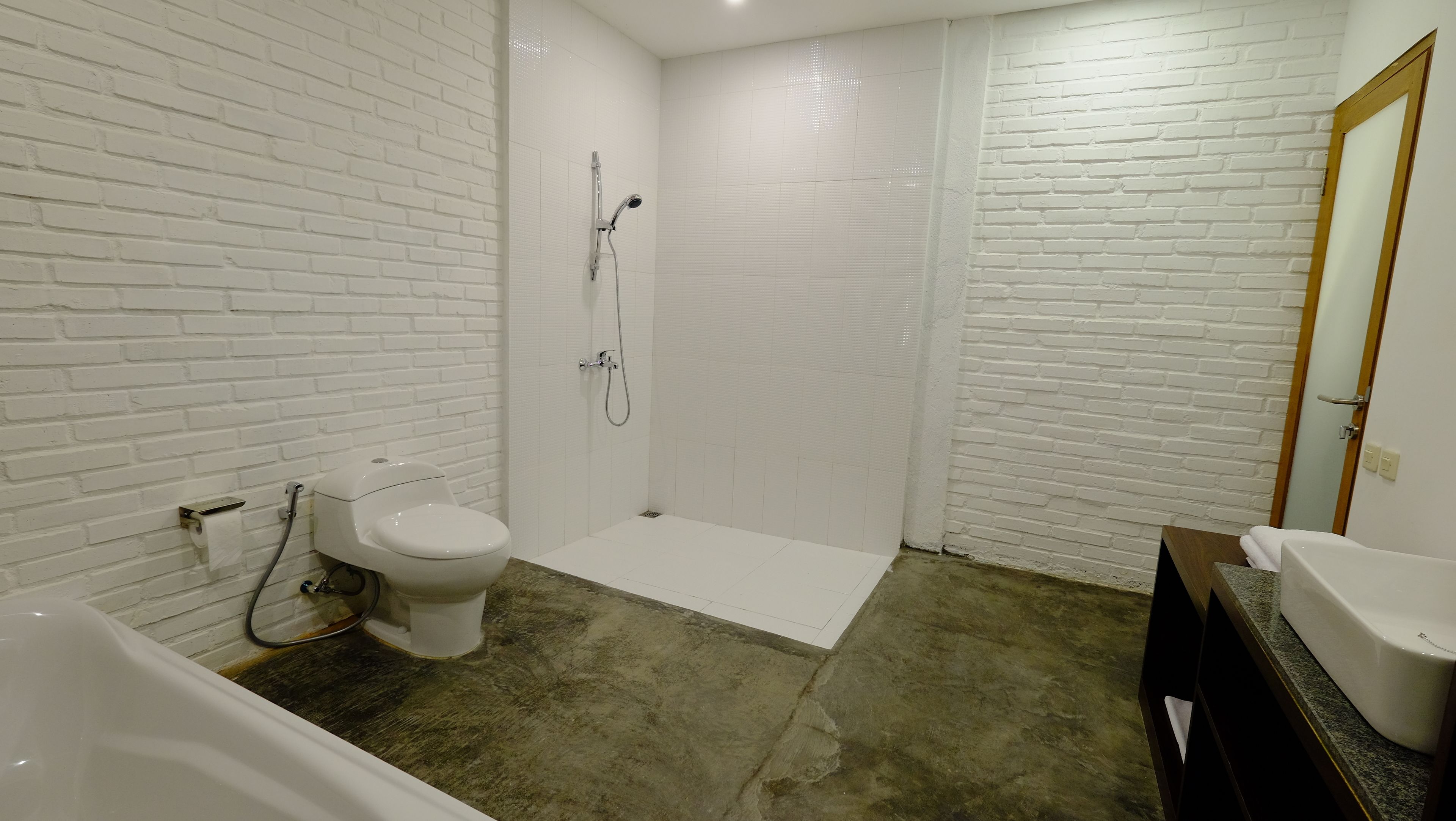 double room, pool view | bathroom shower