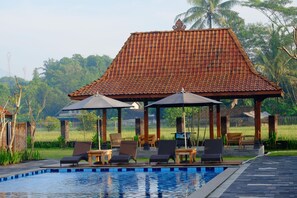 Outdoor pool, pool loungers - Shankara Borobudur (Borobudur)