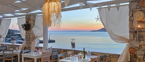 International cuisine, beach views