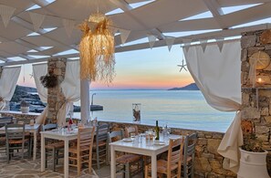 International cuisine, beach views 