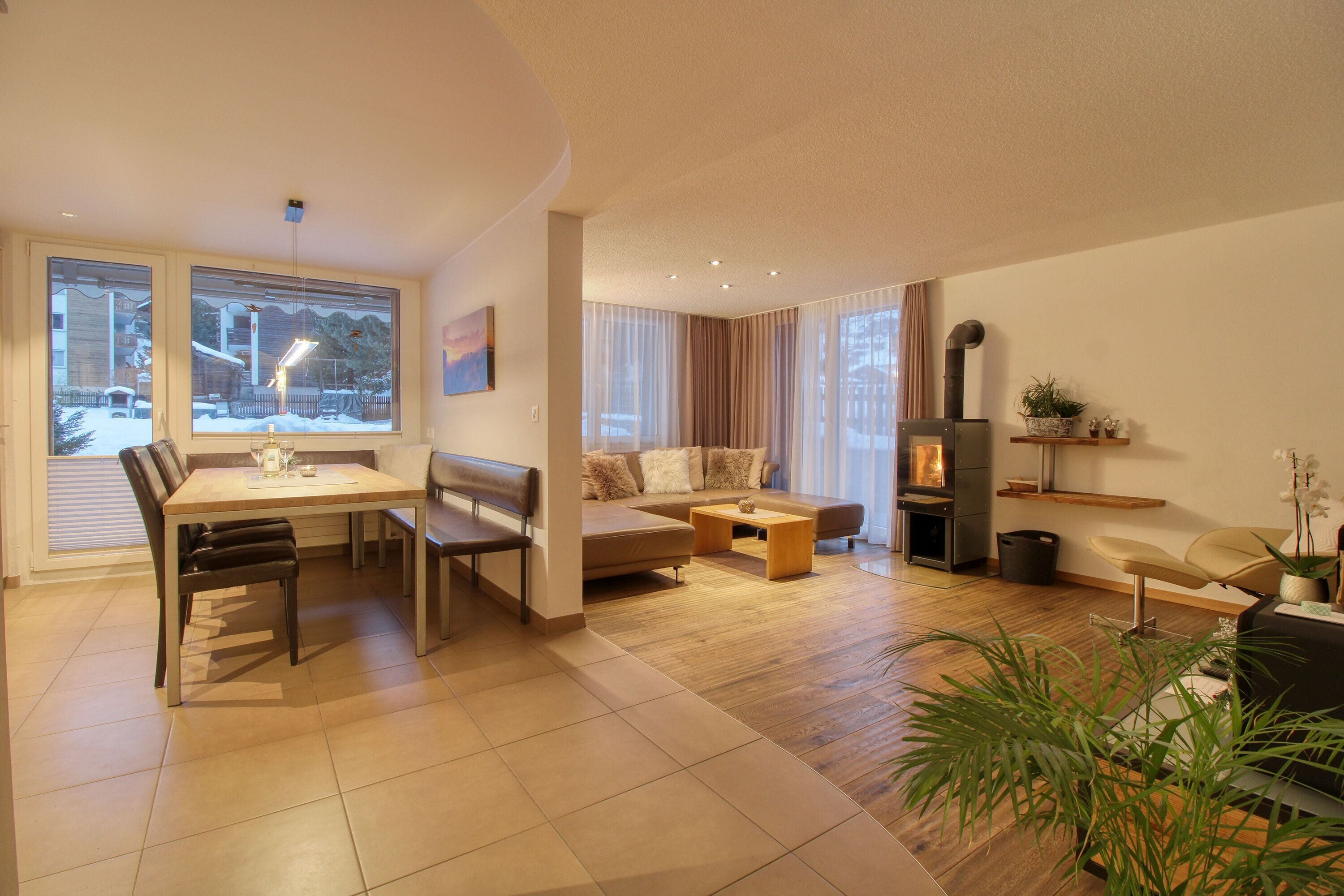 Luxury Apartment, 3 Bedrooms, Accessible, Garden Area | Living area | Flat-screen TV, DVD player, ping pong, heated floors