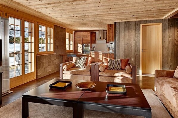 Apartment, 3 Bedrooms | Living room | Flat-screen TV - Luxurious Modern Flat next to Gstaad (Gsteig)