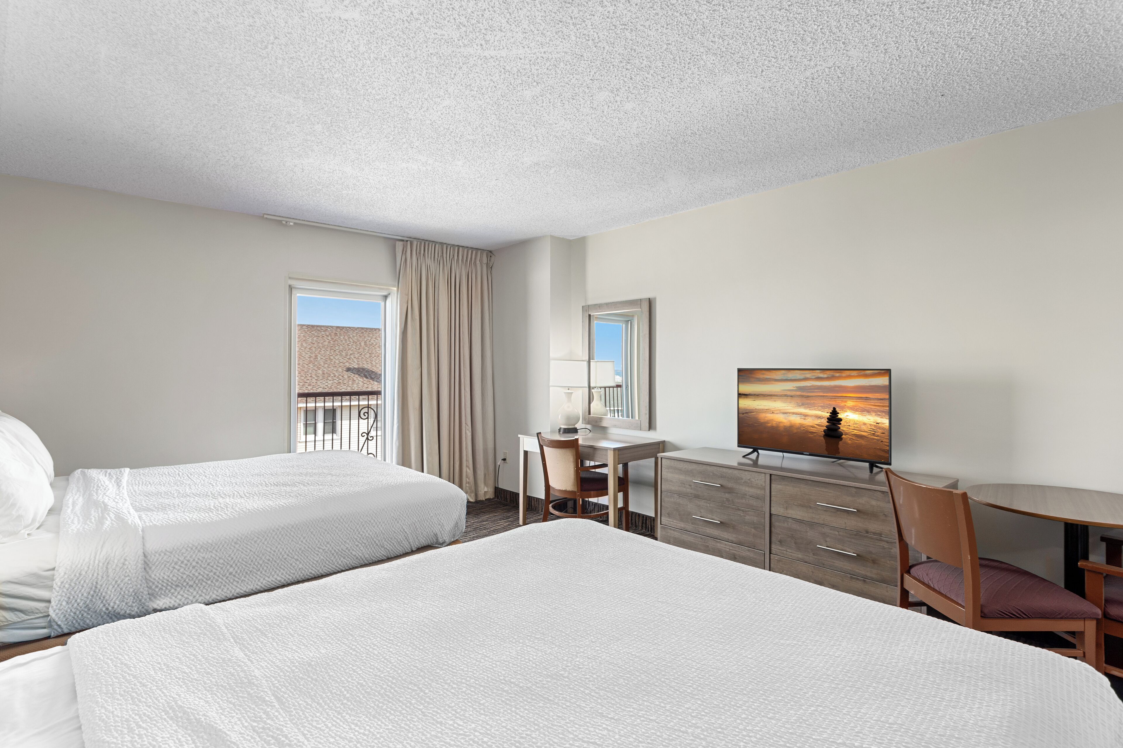 deluxe room, 2 queen beds, non smoking (side ocean view) | desk, blackout curtains, iron/ironing board, free wifi