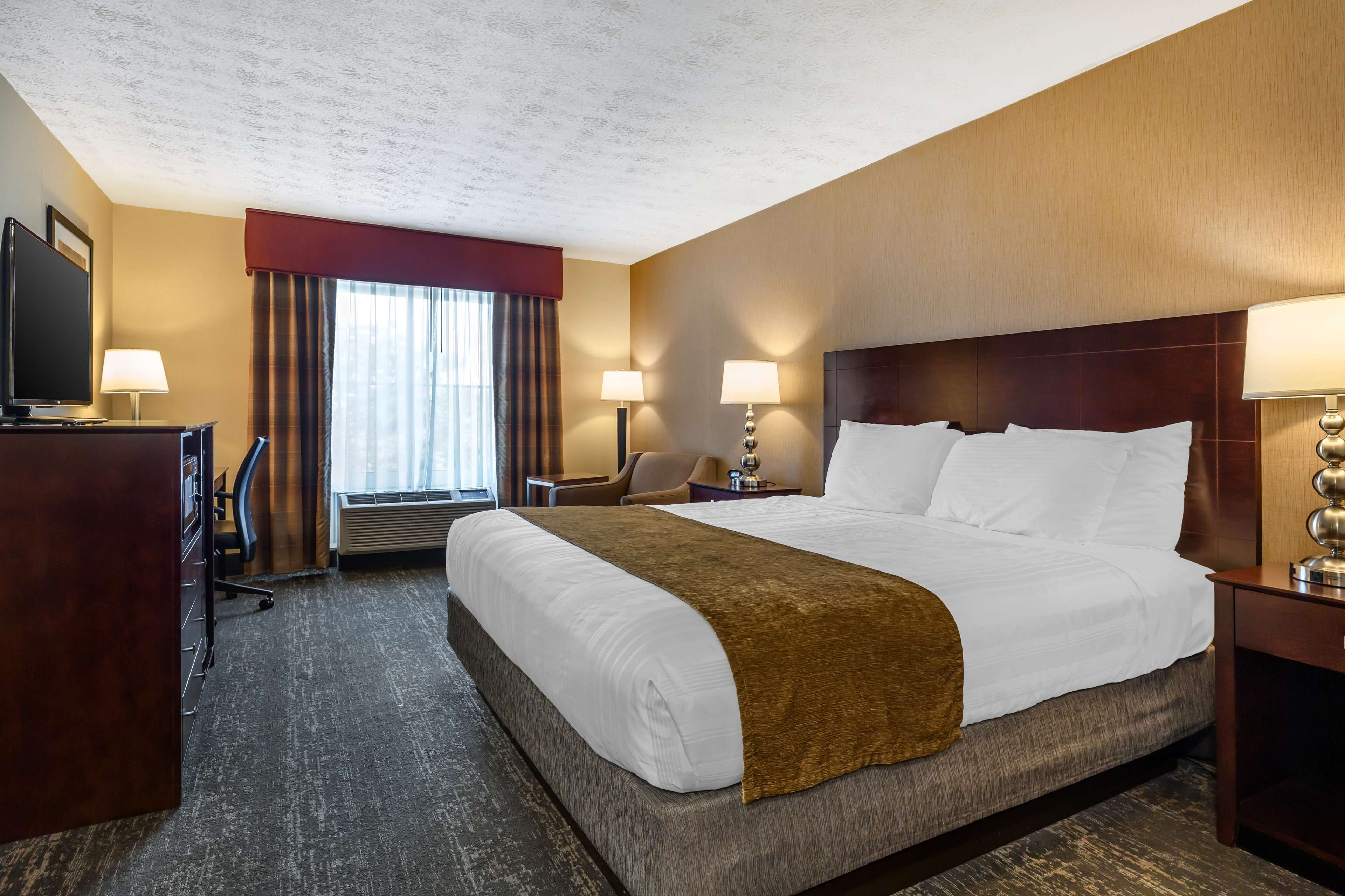 Suite, 1 King Bed, Non Smoking, Microwave (with Sofabed) | Desk, laptop workspace, blackout drapes, iron/ironing board