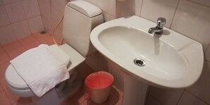 Habitación estándar con 2 camas individuales | Baño | Regadera, regadera con hidromasaje, amenidades de baño gratuitas 