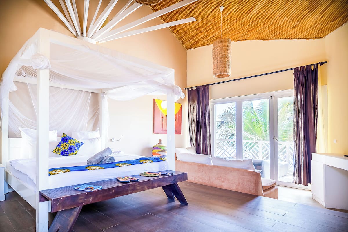 1 habitación y ropa de cama de alta calidad