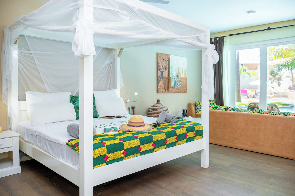 1 habitación y ropa de cama de alta calidad