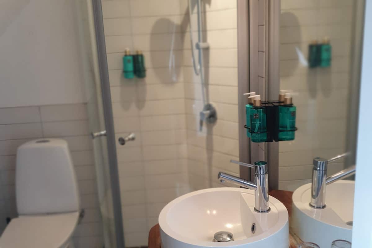 triple room | bathroom | shower, free toiletries, hair dryer, bathrobes