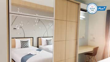 Chambre Deluxe, 2 lits une place, balcon