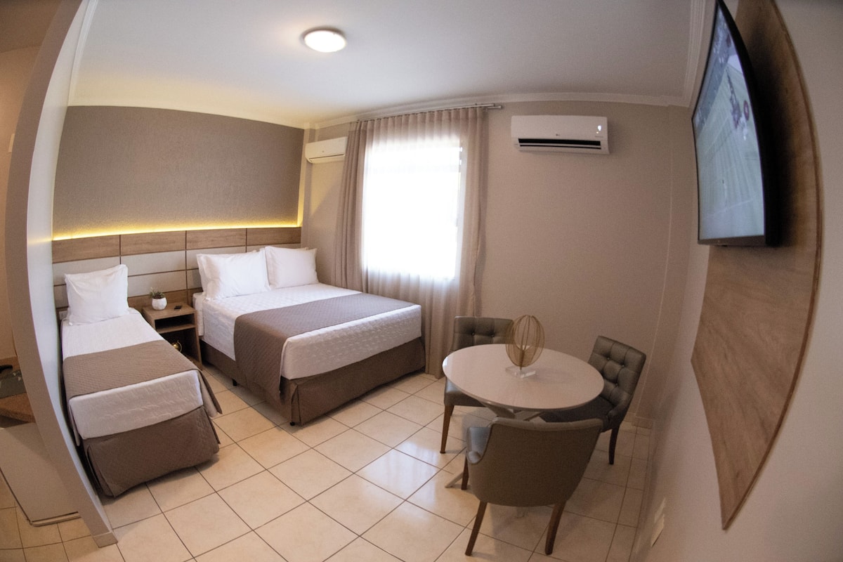 Minibar, desk, blackout drapes, free WiFi