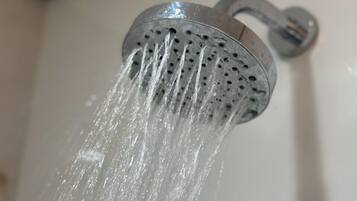 Ducha, artículos de tocador gratuitos, secador de pelo, toallas