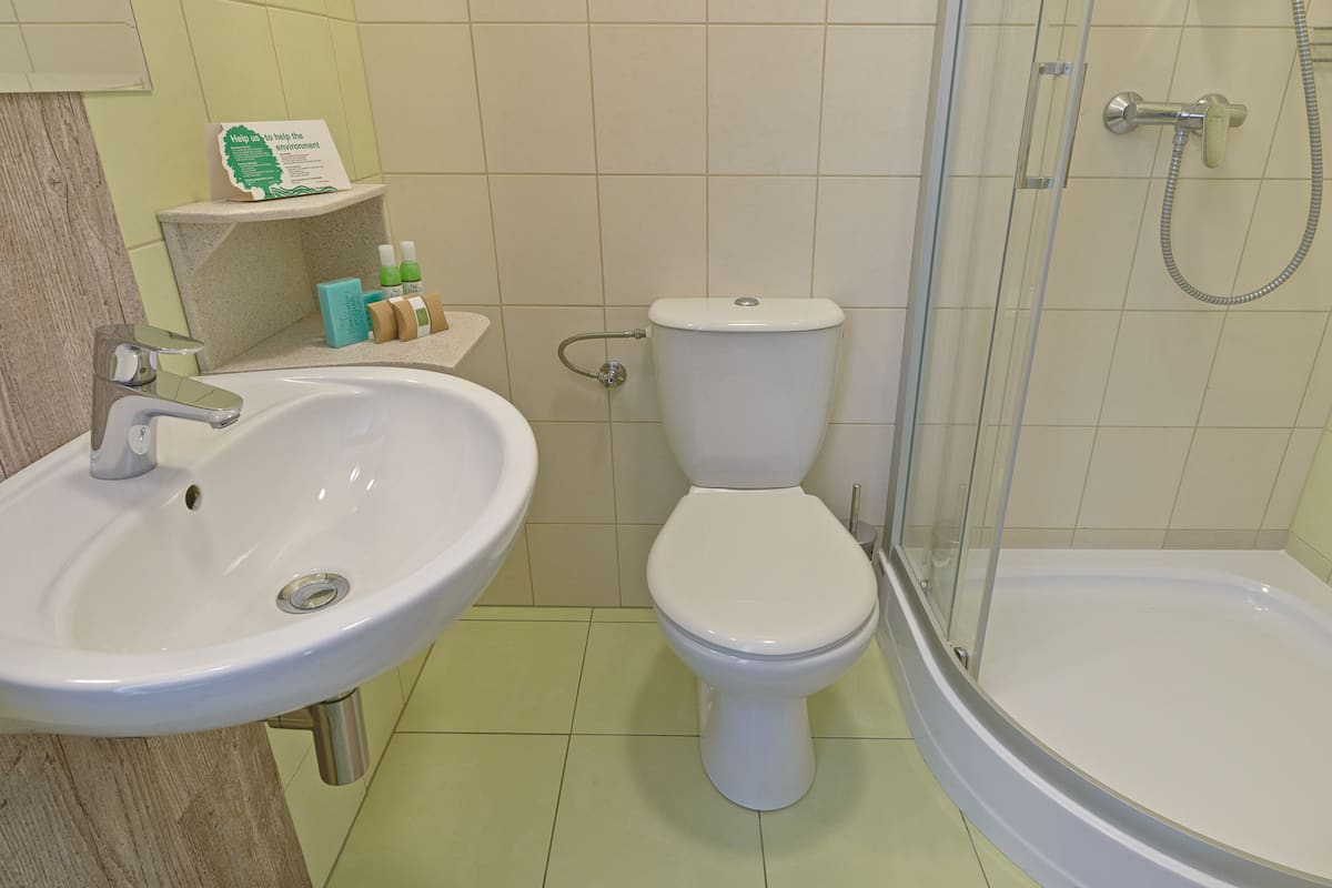 single room | bathroom | shower, free toiletries, towels