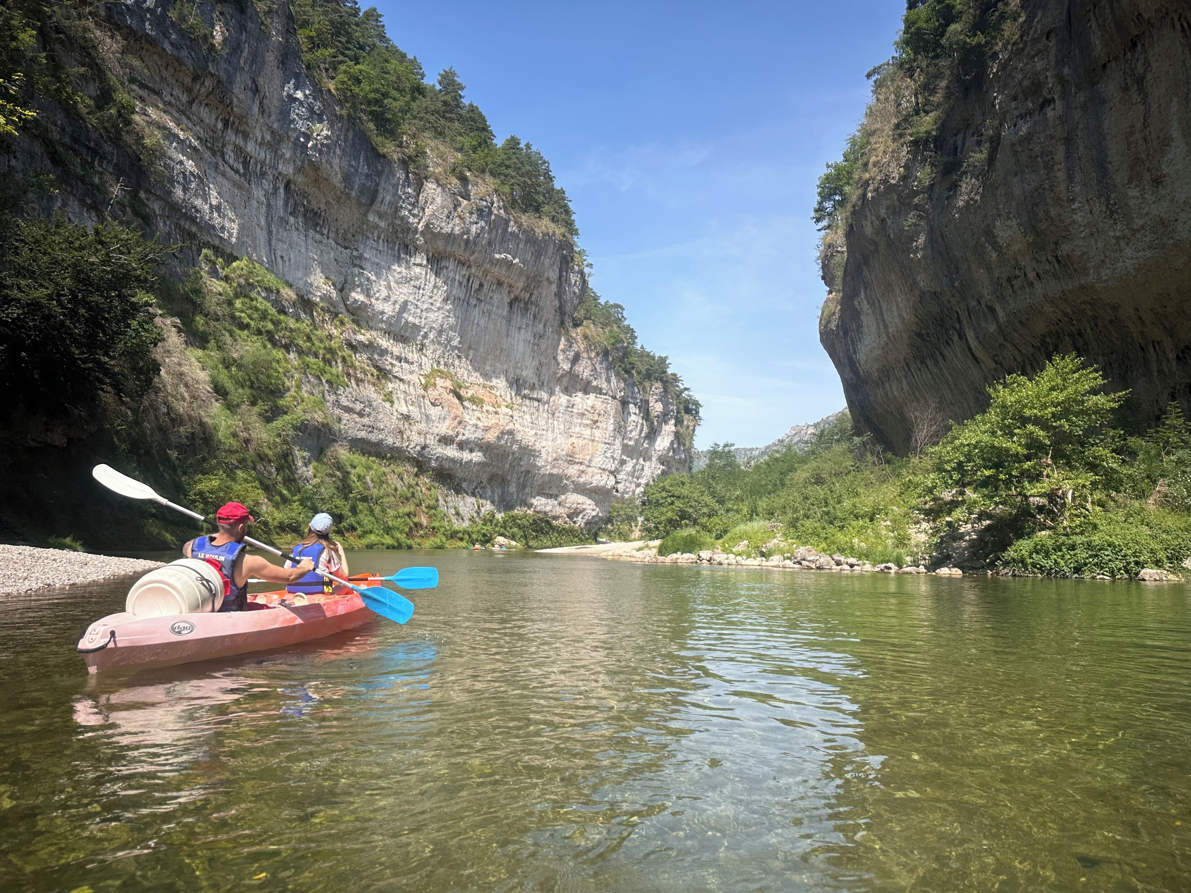 private beach, kayaking