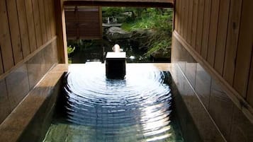 Japanese Style Room with Private Open-air Bath, TAKE | Bathroom | Spring water tub, free toiletries, hair dryer, slippers
