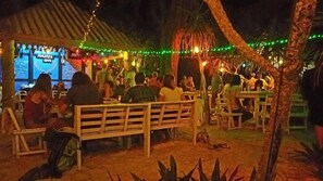Outdoor banquet area