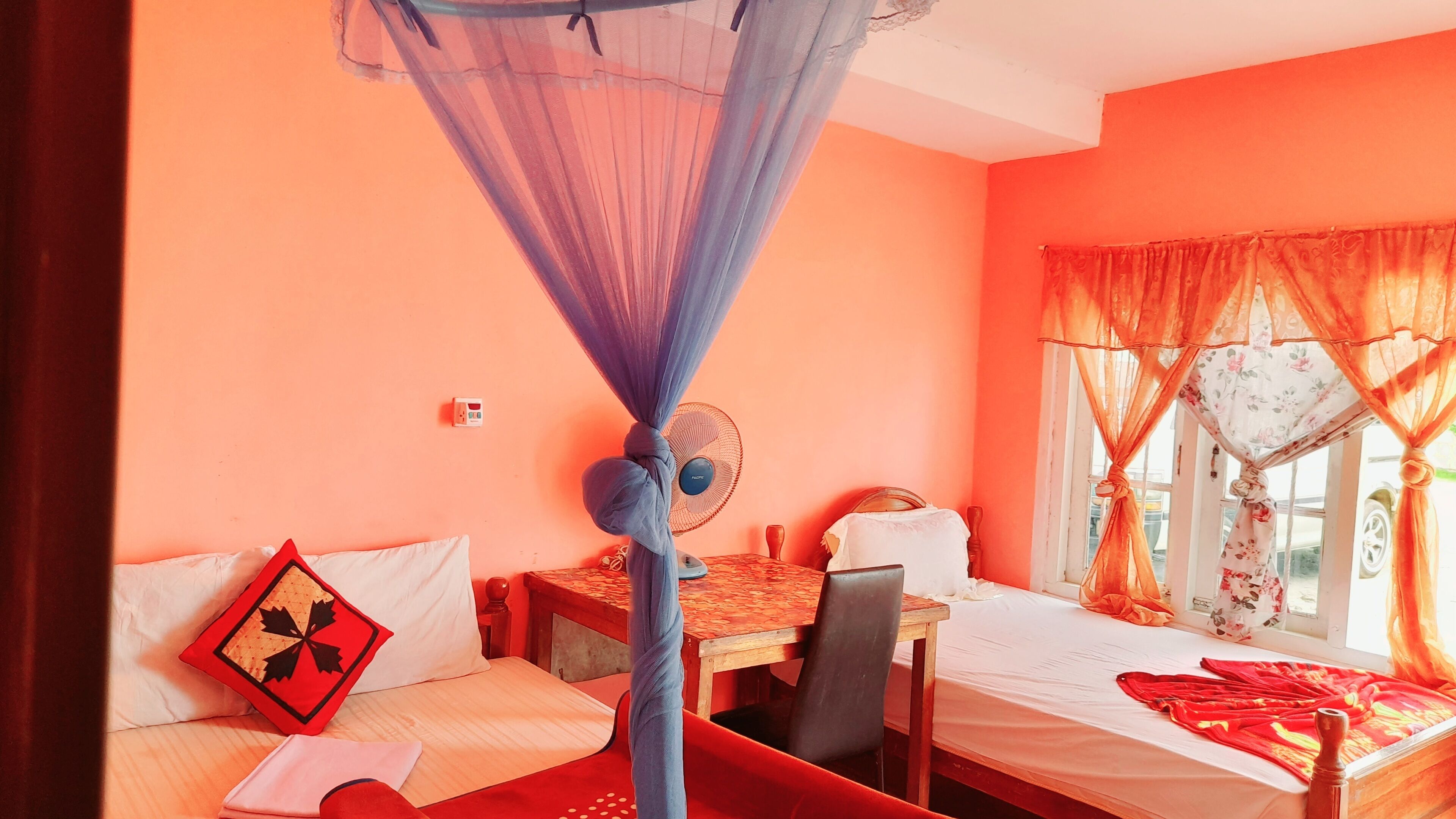 Free minibar items, in-room safe, desk, blackout drapes