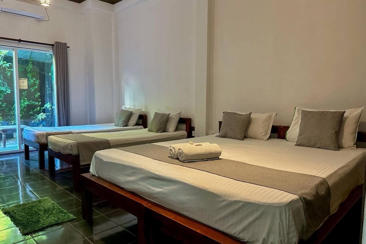 Premium bedding, desk, soundproofing, iron/ironing board