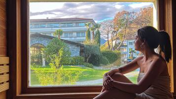 Sauna, hot tub, steam room, Turkish bath, body treatments