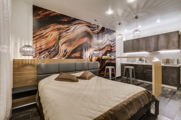Suite Eksekutif | 1 kamar tidur, seprai premium, busa memori, dan didekorasi berbeda-beda