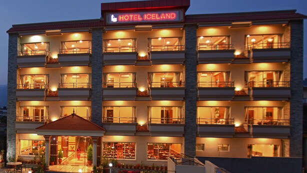 A multi-story hotel with a prominent sign reading "HOTEL ICELAND". - Hotel Iceland (Pokhara)