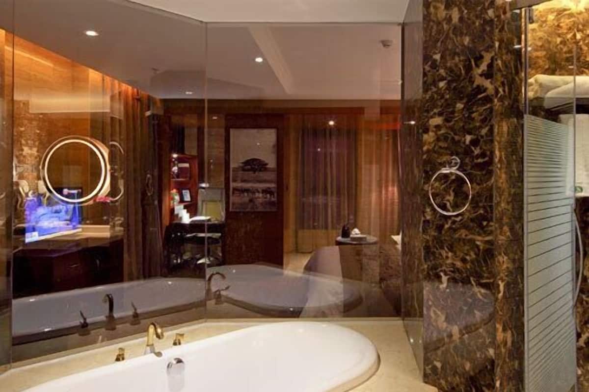 Deluxe Suite | Bathroom | Free toiletries, hair dryer, slippers, towels