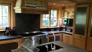 Deluxe Chalet, 5 Bedrooms, Kitchen (4 Bathrooms) | Private kitchen - Luxurious Chalet with Hot Tub (Saanen)