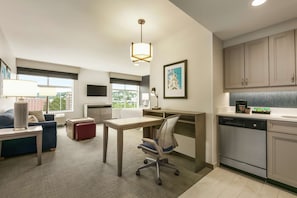 In-room safe, desk, laptop workspace, blackout curtains