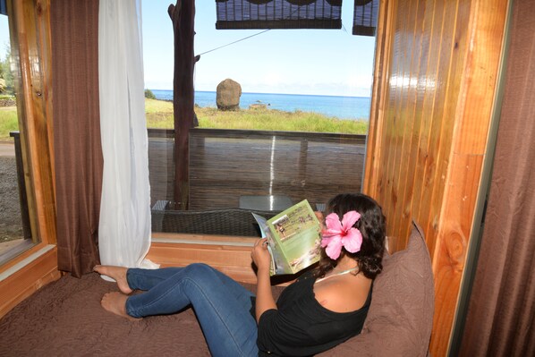 Cabana Roroa (frente al mar) | View from room - Te Ngahu Bungalows (Hanga Roa)