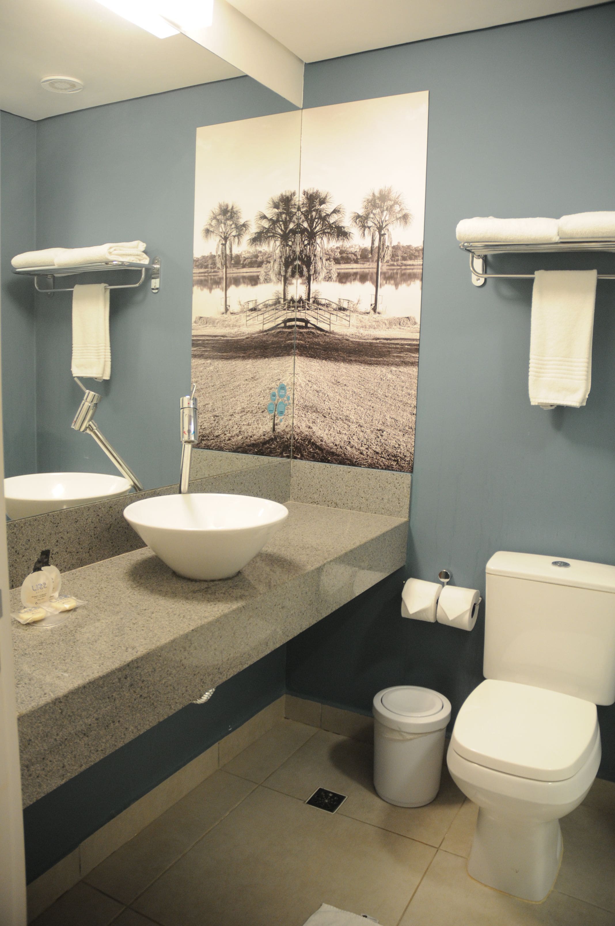 standard double room | bathroom | shower, hair dryer, towels