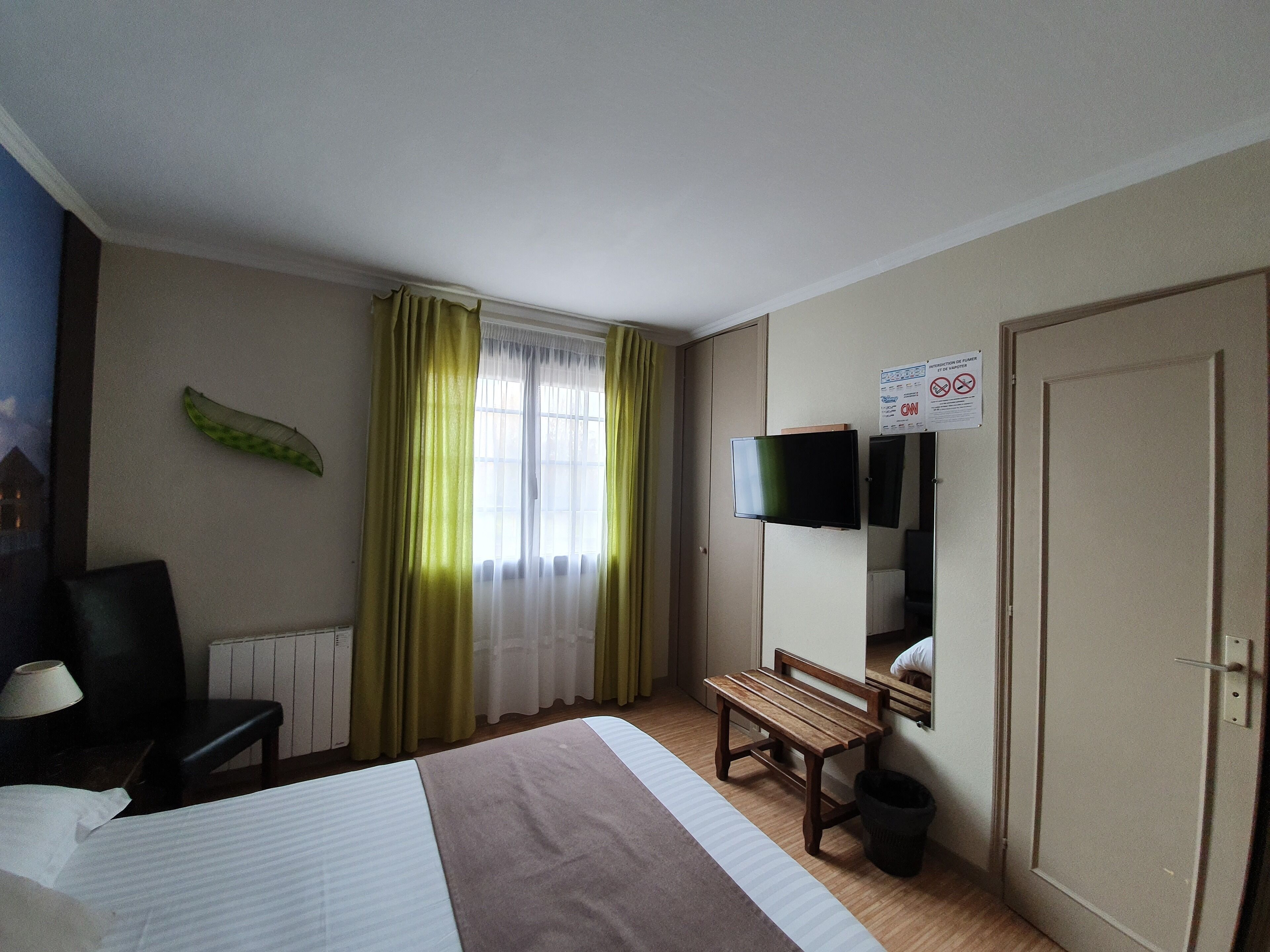 comfort double room | desk, laptop workspace, blackout curtains, soundproofing