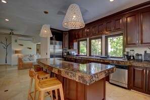 Villa, Multiple Beds, Beach View (Steps to Best Beach VILLA UNICA 6Bedr) | Private kitchen | Full-sized fridge, microwave, oven, stovetop - Villa Unica by Playa Moments (Playa del Carmen)