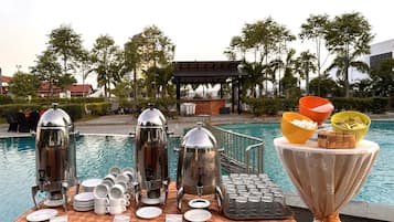 Outdoor banquet area